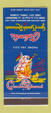 Matchbook Cover - Columbia Spanish Restaurant Tampa FL 30 Strike