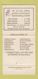 Matchbook Cover - Kwikie Printing Centers Tampa St Petersburg FL 30 Strike