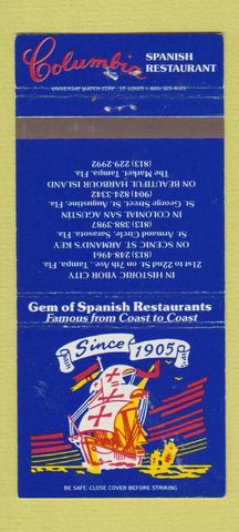 Matchbook Cover - Columbia Spanish Restaurant Tampa FL WEAR 30 Strike
