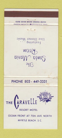 Matchbook Cover - Caravelle Resort Motel Myrtle Beach SC WEAR 30 Strike