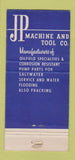 Matchbook Cover - JP Machine and Tool Oklahoma City OK 30 Strike