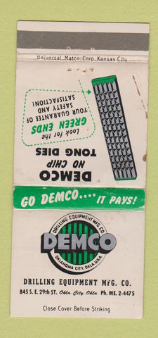 Matchbook Cover - Demco Drilling Equipment Oklahoma City OK WORN 30 Strike