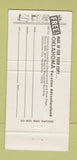 Matchbook Cover - Lake Murray Lodge Ardmore OK 30 Strike