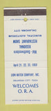 Matchbook Cover - Lion Match Oklahoma City OK 1959 Restaurant Show 30 Strike
