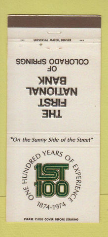 Matchbook Cover - First National Bank Colorado Springs 1974 30 Strike