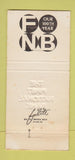 Matchbook Cover - First National Bank Colorado Springs 1974 30 Strike