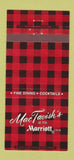 Matchbook Cover - MacTavish's Marriott Inn Fort Wayne IN 30 Strike