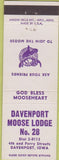 Matchbook Cover - Matchbook Cover Moose Lodge Davenport IA