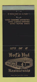 Matchbook Cover - Hof's Hut Restaruants Long Beach CA Colorado Springs 30 Strike