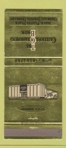 Matchbook Cover - Central Colorado Springs Bank 30 Strike