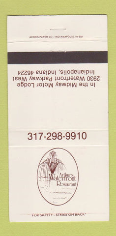 Matchbook Cover - Arthur's Waterfront Restaurant Indianapolis IN 30 Strike