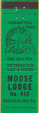 Matchbook Cover - Matchbook Cover Moose Lodge Middletown PA