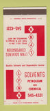Matchbook Cover - Lynn Solvents Indianapolis IN 30 Strike