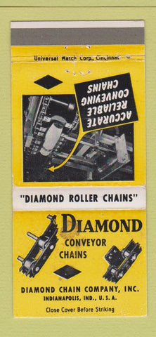 Matchbook Cover - Diamond Conveyor Chains Indianapolis IN WORN 30 Strike