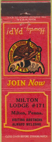 Matchbook Cover - Matchbook Cover Moose Lodge Milton PA