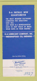 Matchbook Cover - DA Quantometer Lubricant Indianapolis IN 30 Strike