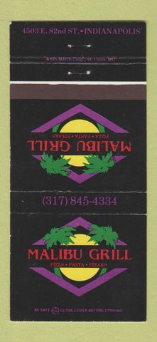 Matchbook Cover - Malibu Grill Pizza Indianapolis IN WEAR 30 Strike