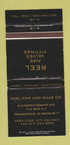 Matchbook Cover - Reel Pipe and Valve Indianapolis IN WORN 30 Strike