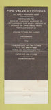 Matchbook Cover - Reel Pipe and Valve Indianapolis IN WORN 30 Strike