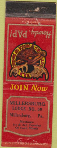 Matchbook Cover - Matchbook Cover Moose Lodge Millersburg PA WEAR
