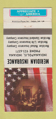 Matchbook Cover - Meridian Insurance Indianapolis IN WEAR 30 Strike