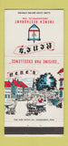 Matchbook Cover - Rene's French Restaurant Indianapolis IN WEAR 30 Strike