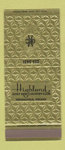 Matchbook Cover - Highland Golf Country Club Indianapolis IN 30 Strike