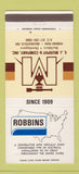 Matchbook Cover Robbins Contractor EJ Murphy Indianapolis IN builders 30 Strike