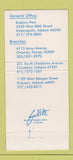 Matchbook Cover Robbins Contractor EJ Murphy Indianapolis IN builders 30 Strike