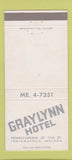 Matchbook Cover - Graylynn Hotel Indianapolis IN 30 Strike