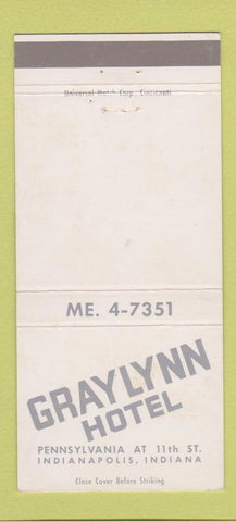 Matchbook Cover - Graylynn Hotel Indianapolis IN 30 Strike