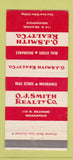 Matchbook Cover - OJ Smith Real Estate Indianapolis IN 30 Strike