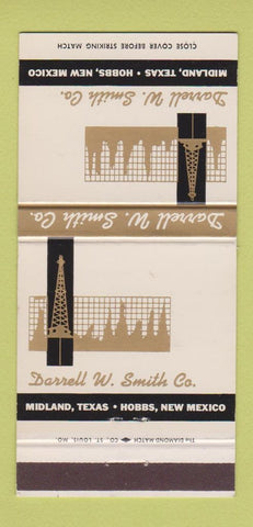 Matchbook Cover - Darrell Smith Midland TX Hobbs NM oil well analysis 30 Strike