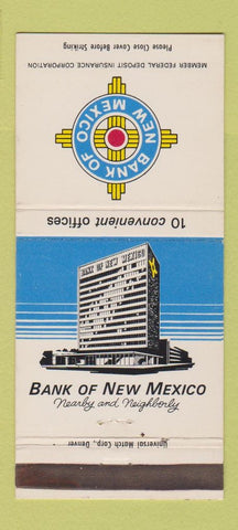 Matchbook Cover - Bank of New Mexico  30 Strike