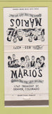Matchbook Cover - Mario's Denver Colorado 30 Strike
