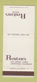 Matchbook Cover - Reuben's Denver Colorado Lakewood 30 Strike