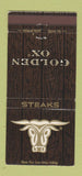 Matchbook Cover - Golden Ox Steaks Denver Colfax Kansas City 30 Strike