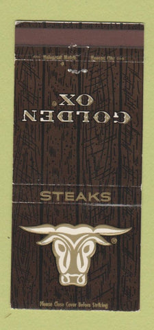 Matchbook Cover - Golden Ox Steaks Denver Colfax Kansas City 30 Strike
