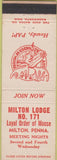 Matchbook Cover - Matchbook Cover Moose Lodge Milton PA