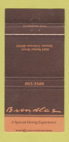 Matchbook Cover - Brendle's Denver Colorado 30 Strike