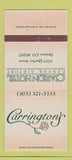 Matchbook Cover - Clarion Hotel Denver Colorado Carrington's 30 Strike