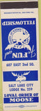 Matchbook Cover - Matchbook Cover Moose Lodge Salt Lake City UT