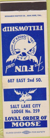 Matchbook Cover - Matchbook Cover Moose Lodge Salt Lake City UT
