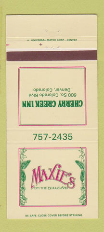 Matchbook Cover - Cherry Creek Inn Denver Colorado Maxie's 30 Strike