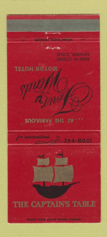 Matchbook Cover - Four Winds Motor Hotel Denver Colorado Colfax 30 Strike
