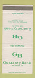 Matchbook Cover - Guaranty Bank Trust Denver Colorado 30 Strike
