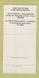 Matchbook Cover - Southmoor Inn Denver Colorado Mexican Food 30 Strike