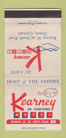 Matchbook Cover - Kearney Motel Denver Colorado WORN 30 Strike