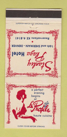 Matchbook Cover - Stanley Plaza Hotel Denver Colorado Le Profile 30 Strike