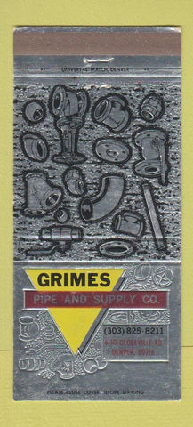 Matchbook Cover - Grimes Pipe and Supply Denver Colorado 30 Strike